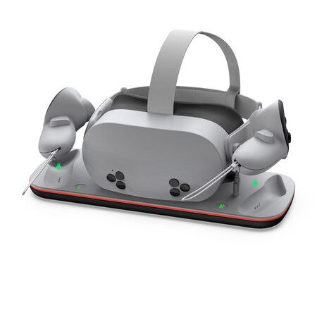 Charging Station for Meta Quest 3 and Oculus Quest 3S, VR Accessories Charging Station with LED Light for Oculus Quest 3/ 3S
