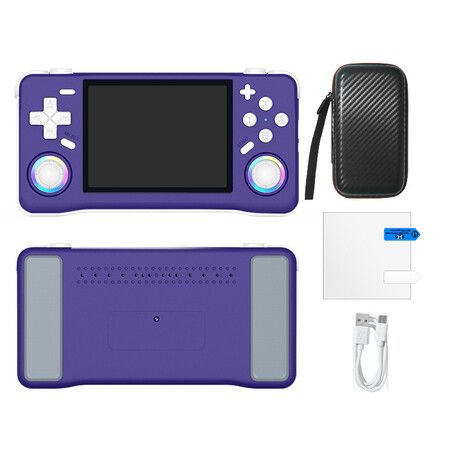 Purple 64GB XF35 Open Source Handheld Gamiing Console Over 30 Major Emulator Games Supported Ideal For Retro Gaming Enthusiasts And Collectors