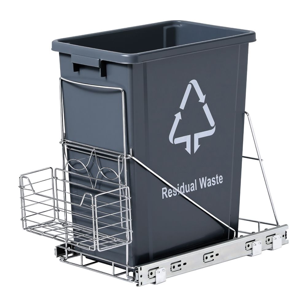 Cefito Pull Out Bin Kitchen Cabinet Slide Garbage Rubbish Bins Basket ...