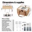 Alfresco 2 Person Picnic Basket Set with Table Blanket Cooler Wooden Insulated