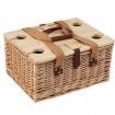 Alfresco 4 Person Picnic Basket Set with Table Blanket Cooler Wooden Insulated