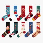 10 Pairs of Christmas Socks, Christmas Gifts,Colorful and Cute Cotton Christmas Socks
