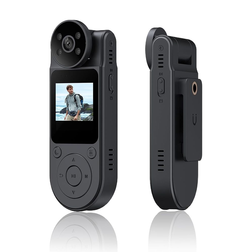 Body Cam 1080P Con 128GB Di Memoria – Grandangolo 180°, Visione Notturna, Rilevamento Movimento, Clip Posteriore, Per Forze Dell'Ordine, Sicurezza E Outdoor