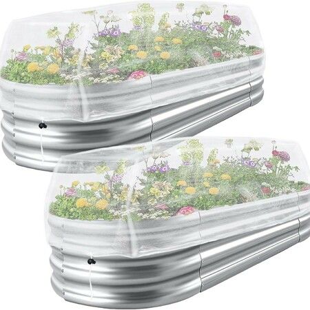2 Pack Garden Netting Raised Bed Mesh Drawstring Bird Pest Barrier Vegetables Fruits Flowers Crops Cover Protective Planter Shield
