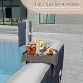 Adjustable Hot Tub Tray Table With Cup Holder Phone Stand For Outdoor Inflatable Pools Spas Pool Beverage Shelving