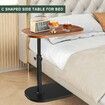 C Shaped Side Table with Adjustable Height, End Table for Sofa, Laptop, 360°Swivel Adjustable Side Table for Living Room, Bedroom, Bathtub, Small Spaces