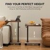 C Table End Table Adjustable Height, 360°Swivel TV Tray Table for Small Spaces, Couch Tables That slide under, C Shaped Side Tables living roomfor Sofa,