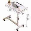 Mobile Overbed Table with Wheels, Height Adjustable Laptop Table with Shelf, Portable Home Office Desk Mobile Laptop Computer Standing Desk Cart with Tray