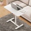 Mobile Overbed Table with Wheels, Height Adjustable Laptop Table with Shelf, Portable Home Office Desk Mobile Laptop Computer Standing Desk Cart with Tray