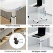 Mobile Overbed Table with Wheels, Height Adjustable Laptop Table with Shelf, Portable Home Office Desk Mobile Laptop Computer Standing Desk Cart with Tray