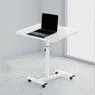Mobile Overbed Table with Wheels, Height Adjustable Laptop Table with Shelf, Portable Home Office Desk Mobile Laptop Computer Standing Desk Cart with Tray