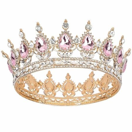 Crown for Women,Queen Crown Tiara for Princess Party,Gold Pink