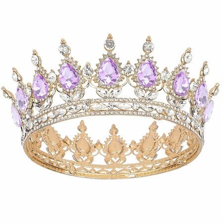 Crown for Women,Queen Crown Tiara for Princess Party,Gold Purple