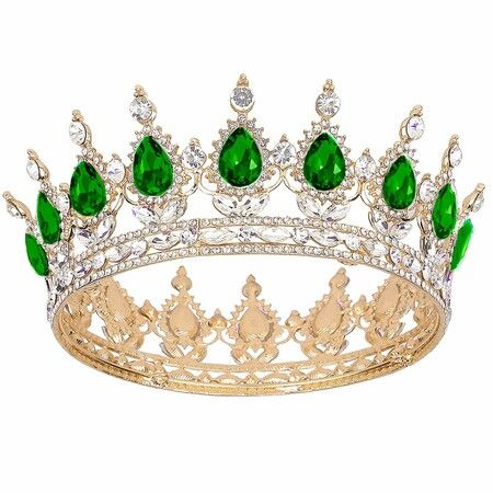 Crown for Women,Queen Crown Tiara for Princess Party,Gold Green