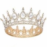 Crown for Women,Queen Crown Tiara for Princess Party,Gold White
