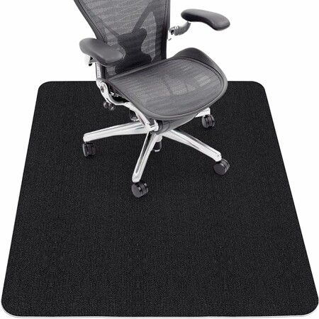 Office Chair Mat for Hardwood Floor, 36" × 48" Gaming Rolling Floor Mat, Under Desk Low-Pile Rug, Large Anti-Slip Multi-Purpose Hard Black
