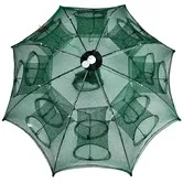 Fishing Net Crab Net Telescopic Hand Throw Net Foldable Umbrella Crab Trap 16 Holes Collapsible Lobster Crayfish Cage Non Escape Design With Bag Rope