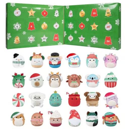 Squishmallows 24 Day Micromallows Holiday Advent Calendar, Plastic PVC
