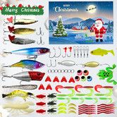 Fishing Advent Calendar,24 Days Of Surprise With Fishing Lures Set For Fisherman Teen Boys Dad Christmas Countdown Gift Color Blue