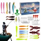 Fishing Advent Calendar,24 Days Of Surprise With Fishing Lures Set For Fisherman Teen Boys Dad Christmas Countdown Gift Color Blue