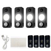 Black Shell 4 Pack White Light LED Smart Night Light Ideal For Various Home Settings Including Bedrooms Corridors Wine Cabinets Wardrobes