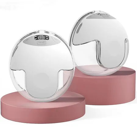 2 Pack Wearable Breast Feeding Pump, Electric Breast Pump Hands Free with 4 Modes and 12 Levels, LED Display