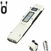 EDC Tactical Flashlight Compact 7 Mode Pocket LED Flashlight USB-C Rechargeable Digital Display,IPX5 with Side Light and Clip(White)