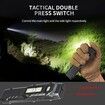 EDC Tactical Flashlight Compact 7 Mode Pocket LED Flashlight USB-C Rechargeable Digital Display,IPX5 with Side Light and Clip(Black)