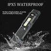 EDC Tactical Flashlight Compact 7 Mode Pocket LED Flashlight USB-C Rechargeable Digital Display,IPX5 with Side Light and Clip(Black)