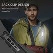 EDC Tactical Flashlight Compact 7 Mode Pocket LED Flashlight USB-C Rechargeable Digital Display,IPX5 with Side Light and Clip(Black)