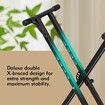 Keyboard Piano Stand Music Stage Folding Adjustable Double Braced X Style Steel Holder Locking Straps Quick Release System Black for Digital Keyboards