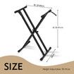 Keyboard Piano Stand Music Stage Folding Adjustable Double Braced X Style Steel Holder Locking Straps Quick Release System Black for Digital Keyboards