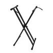 Keyboard Piano Stand Music Stage Folding Adjustable Double Braced X Style Steel Holder Locking Straps Quick Release System Black for Digital Keyboards