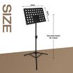 Sheet Music Stand Foldable Tripod Song Book Conductor Stage Holder Adjustable Black Steel Frame Portable for Studio School Professional Performance