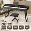 Keyboard Piano Bench Stool Seat Adjustable X Style Black PU Padded Cushion Steel Frame Stand Folding Portable Chair for Music Keyboards Digital Pianos