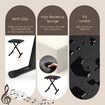 Keyboard Piano Bench Stool Seat Adjustable X Style Black PU Padded Cushion Steel Frame Stand Folding Portable Chair for Music Keyboards Digital Pianos