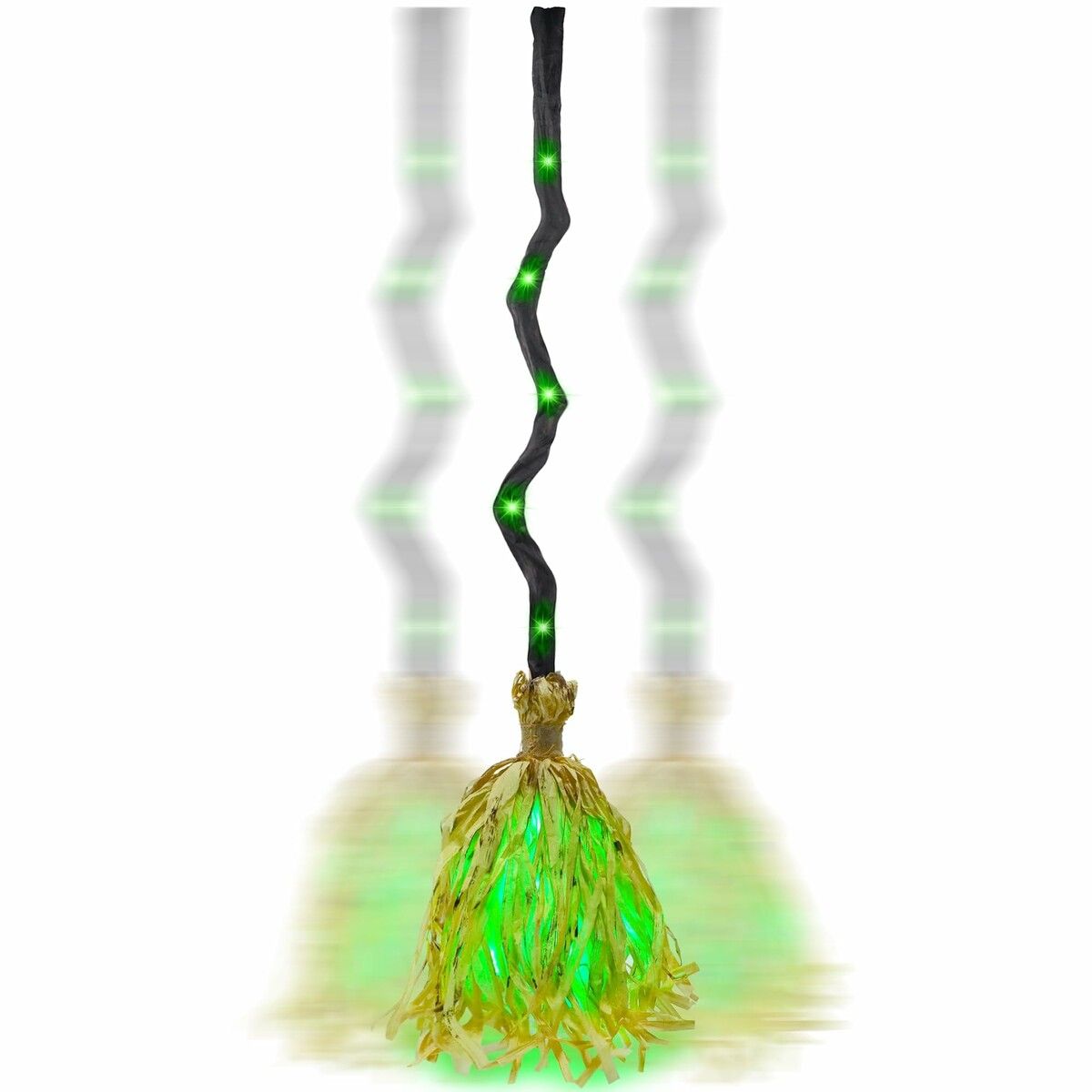 Witches Broom Halloween Decor 88CM Animated Light up Moving Broomstick with Spooky Sounds,Dancing Magic Witch Broom