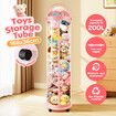 Stuffed Animal Storage Kids Toys Tube Box Zoo Plush Soft Doll Organiser Playroom Nursery Display Cabinet Holder Vertical Container Wheels 168x36cm
