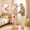 Stuffed Animal Storage Kids Toys Tube Box Zoo Plush Soft Doll Organiser Playroom Nursery Display Cabinet Holder Vertical Container Wheels 168x36cm