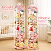 Stuffed Animal Storage Kids Toys Tube Box Zoo Plush Soft Doll Organiser Playroom Nursery Display Cabinet Holder Vertical Container Wheels 168x36cm