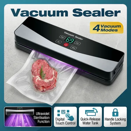 Kitchen Vacuum Sealer Fresh Meat Dry Wet Food Saver Storage Machine Packaging 55kPa Countertop Automatic Airtight Sous Vide Vac Jar Seal Bags Cutter