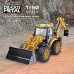 Diecast Excavator Backhoe Front Loader Truck 1/50 Metal Engineering Vehicle Construction Tractor Model Collection Bulldozer