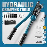Hydraulic Crimping Tool Kit 10 Ton 14 Dies Electrical Wire Lug Terminal Crimper 12AWG 16-240mm Battery Cable Cutter Railing Power Force Auto Repairing