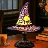 Witch Hat Lamp, Small Wizard Hats Shape Spooky Fun Light for Indoor Party Haunted Wiccan Halloween Decor, USB Plug Switch LED Light (Purple)