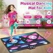 Dance Mat for Kids, 2 Player Light Up Dance Pad for Girls Boys, Large Electronic Dancing Music Games Toys, Christmas Birthday Gift