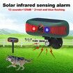Solar Strobe Infrared Motion Sensor Alarm Detector 129db 13 Sounds LED Flashing Warning Light Dual Speaker Outdoor Security Alert Farm Yard