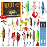 24 Pcs Fishing Gear Lures Bait Set Christmas Countdown Advent Calendar Christmas Fishing Gifts For River Sea Pond