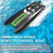 Remote Control Boats for Pools and Lakes 20+MPH High Speed RC Boat for Kids Toy Boat Gifts with 2 Batteries (Black)