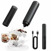 Rechargeable Milk Frother Hanheld,Dual Spring Whisk Electric Coffee Frother,Portable Hand Frother Wand Drink Mixer