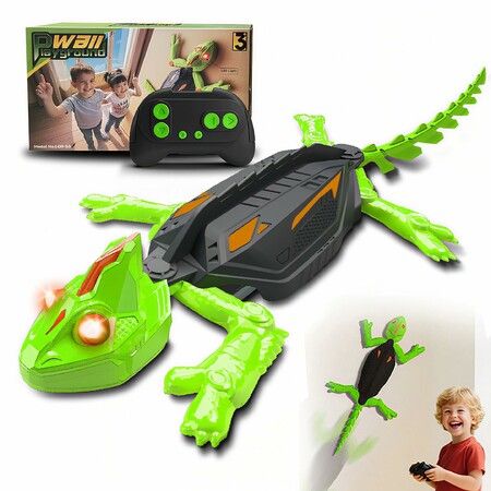 Wall Climbing RC Chameleon Toy,Rechargeable Remote Control Lizard Toy with LED Eyes,Dual Mode Floor & Wall Driving,Gift for Boys Girls Ages 3+